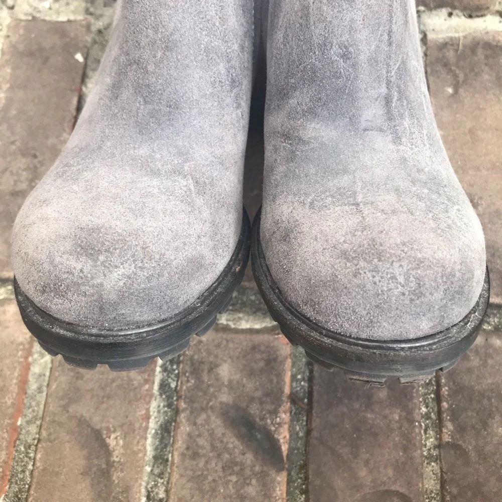 VGUC Sam Edelman Franklin Lug Sole Bootie in Grigio Gray | Size 6.5